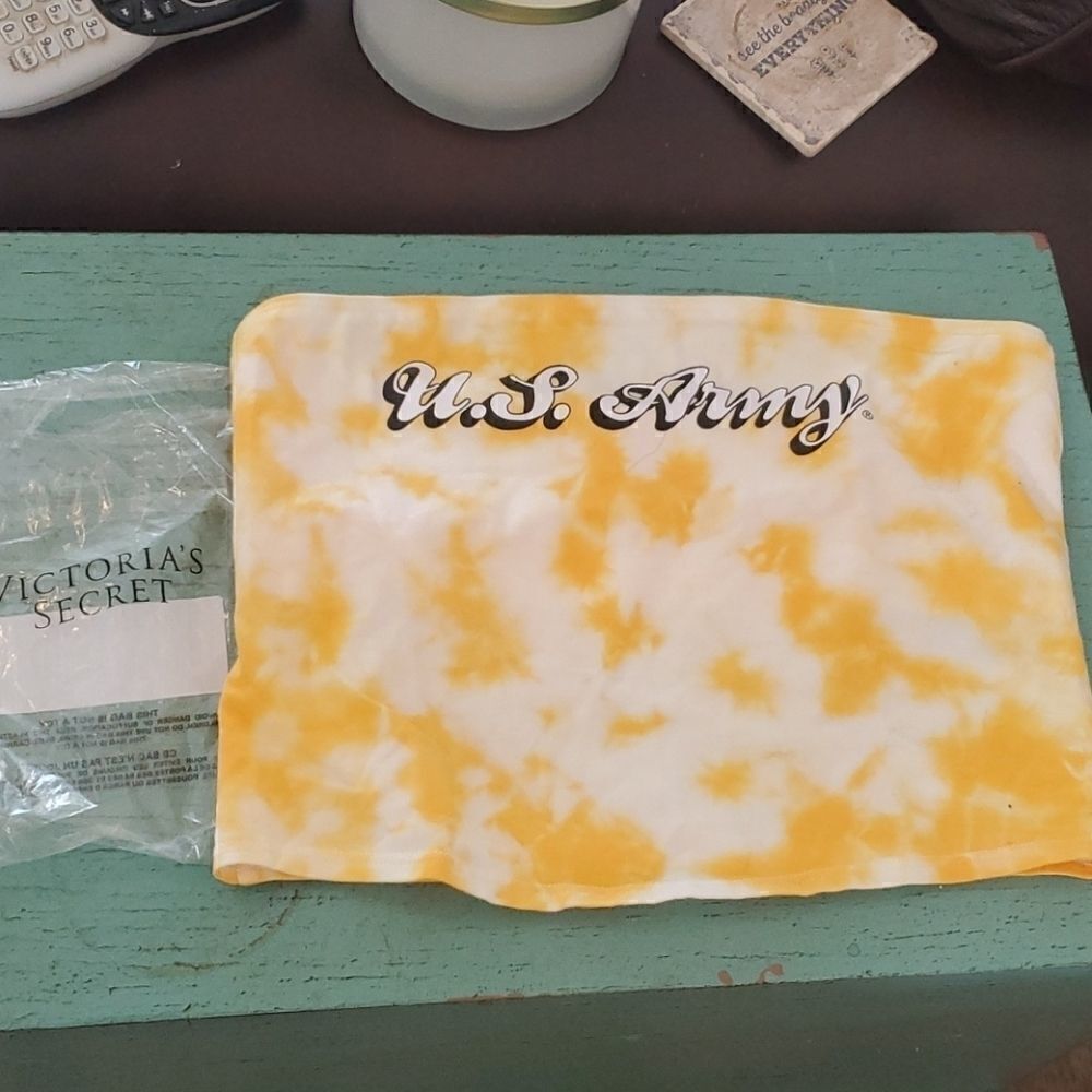 Pink Victorias Secret Yellow Tie Dye Tube Top NWT